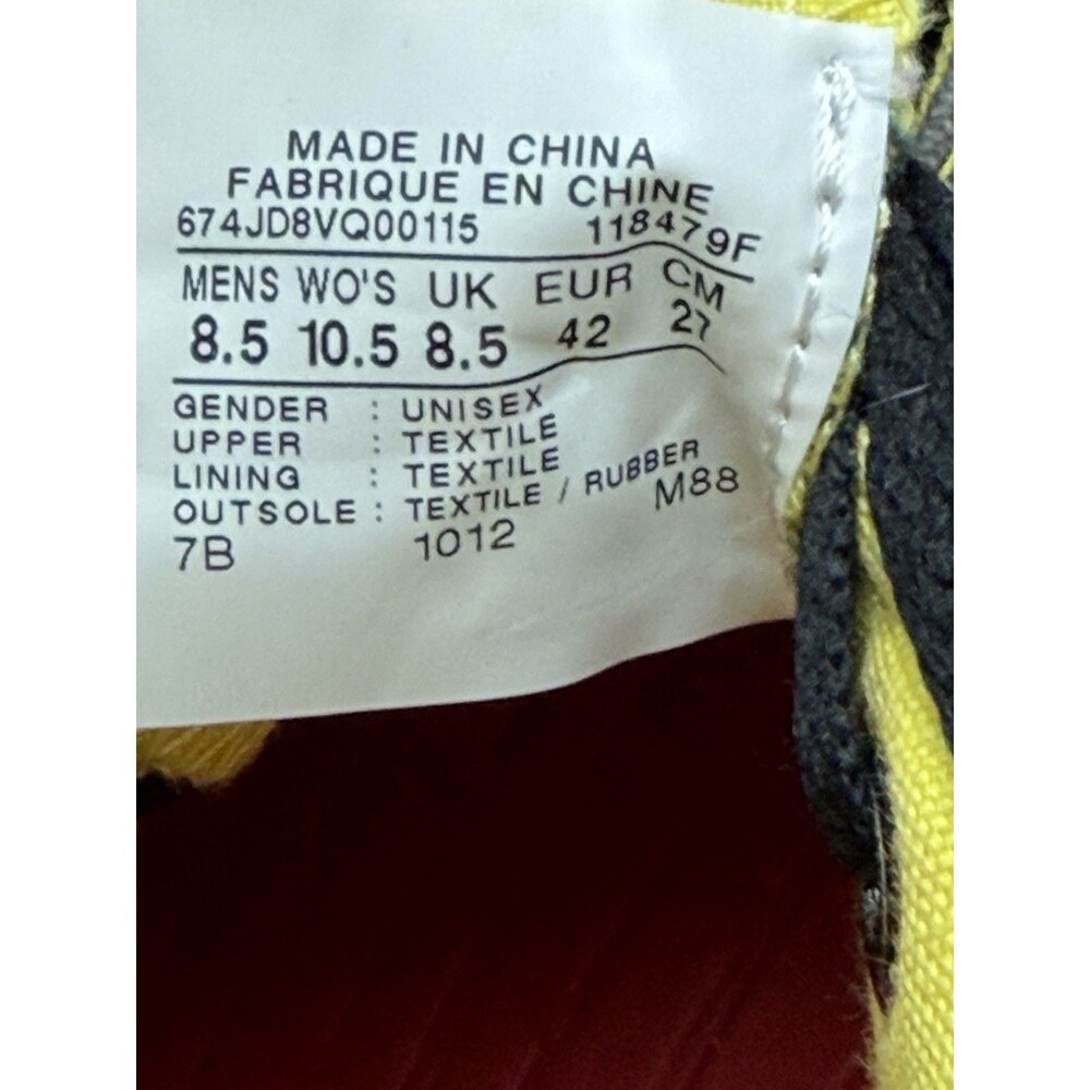 Converse Chuck Taylor All Star Hi Skulls Gray Yellow Mens 8.5 Womens 10.5  Rare - Picture 9 of 9